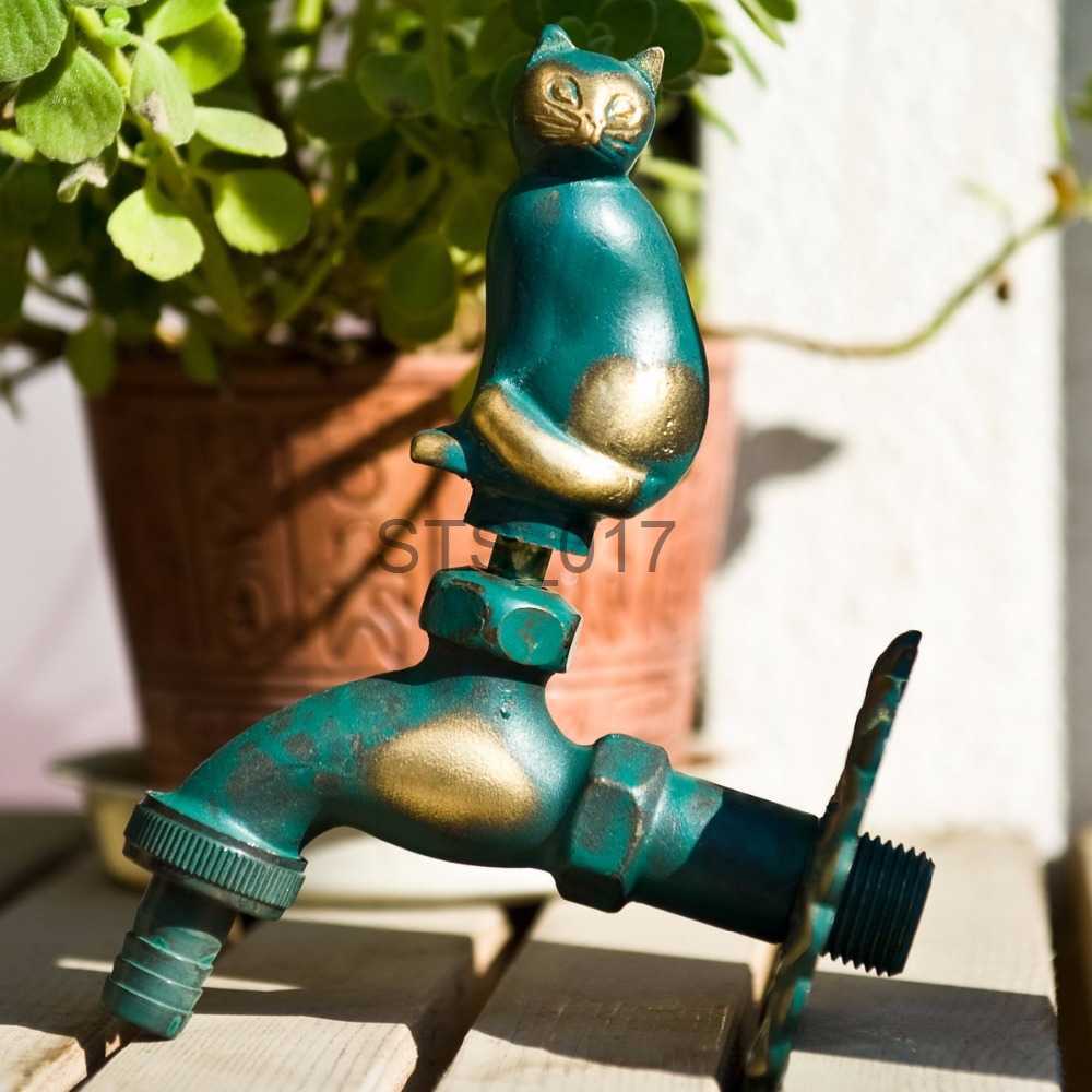 Kitchen Faucets Vidric Outdoor Decorativ Garden Faucet Animal Shape Bibcock Green/Antique Brass Tap Washing Mop/Garden Watering Animal Faucet x0712