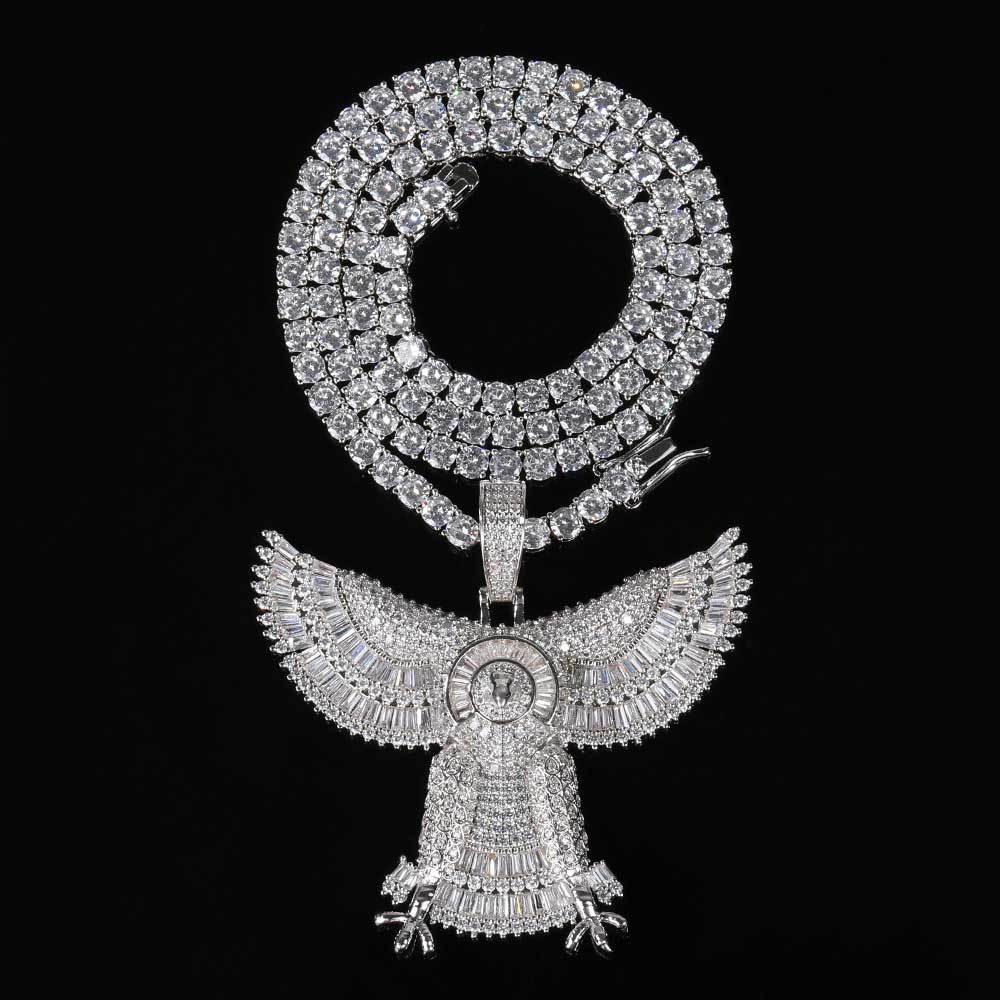 Hip Hop Eagle Pendant Necklace Topbling Ice Out 18k Real Gold Plated Men Jewelry