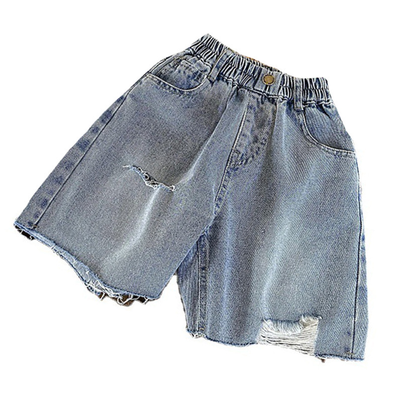 Shorts Boys' Ripped Jeans Summer 2023 Korean Style Boy Girl Baby Fashionable Pants Children's 230711