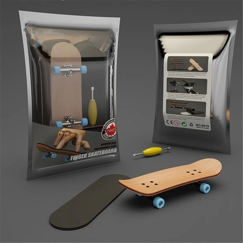 Novelty Games 1pcs Finger SkateBoard Wooden Fingerboard Toy Professional Stents Fingers Skate Set Novelty Children Christmas Toy Gift 230712 - view 3