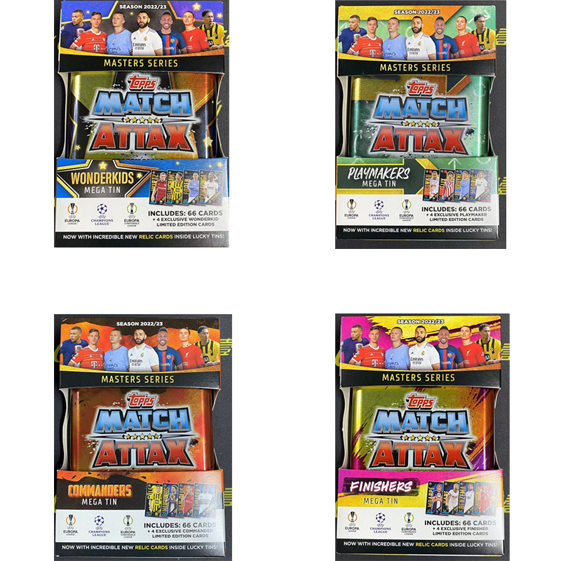 Kids' Toy Stickers 23 Topps League Match Attax Mega Tin Official Football Collection Sports Stars Mbappe Signature Cards 230711