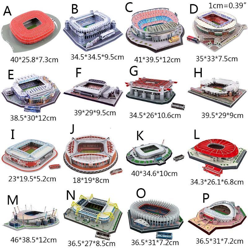 3D Puzzles DIY 3D Puzzle Jigsaw World Football Stadium Soccer Playground Assembled Building 230711