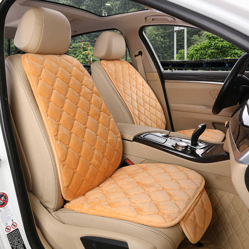 New New Thicken Plush Car Seat Cover Winter Front Rear Back Warm Auto Seat Cushion Protector Cotton Filling Universal Fit Truck SUV