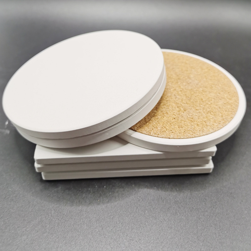 Sublimation Blanks Coaster with Cork Backing Pads Square Round Shaped Absorbent Blank Ceramic Stone Coasters