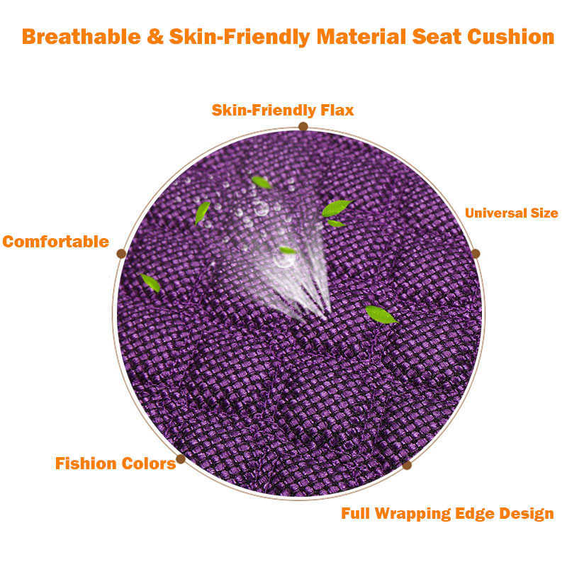 New Summer Car Seat Cover Skidproof Front Rear Backrest Flax Protector Auto Seat Protect Cushion Anti-slip Pad at Car Accessories