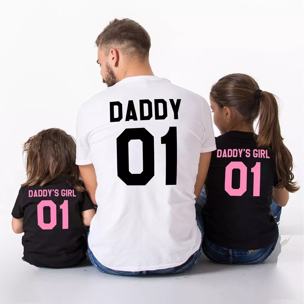 Family Matching Outfits Fashion Family Matching Clothes Father Daughter T-Shirts Family Look DADDY and DADDY'S GIRL 01 Daddy and Me Matching Outf