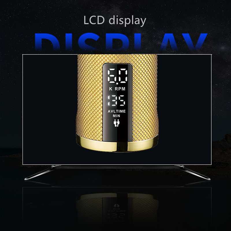 Hair Trimmer Kemei Professional Hair Clipper For Men Adjustable Electric Beard Hair Trimmer Rechargeable Barber Machine Cordless Metal Handle