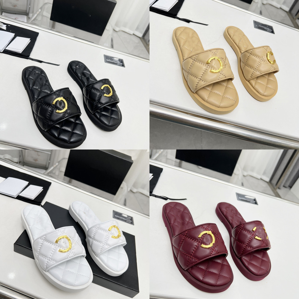 Gold-tone Metal C Mules Sandals plaid quilted leather Slippers Beige Sandalen Street Style Slides women flats casual black Scuffs Comfort shoes Nude Sandal Flip Flop, Chaf711-1
Gold-tone Metal C Mules Sandals plaid quilted leather Slippers Beige Sandalen Street Style Slides women flats casual black Scuffs Comfort shoes Nude Sandal Flip Flop, Chaf711-1