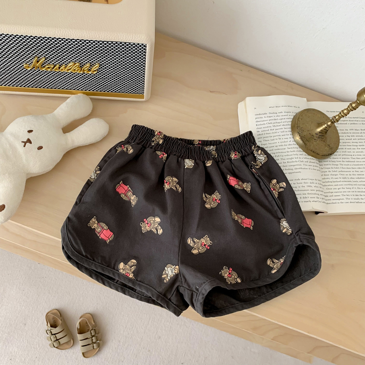 Shorts 2023 Summer Thin Comfortable Cartoon Children Boys Casual Short Pants Girl Cute Bear Print Boutique Trousers 230711