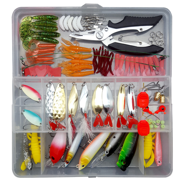 

Baits Lures Fishing Lure Kit Soft and Hard Bait Set Gear Layer Minnow Metal Jig Spoon For Bass Pike Crank Tackle Accessories with Box 230509