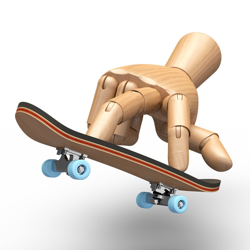Novelty Games 1pcs Finger SkateBoard Wooden Fingerboard Toy Professional Stents Fingers Skate Set Novelty Children Christmas Toy Gift 230712 - view 4