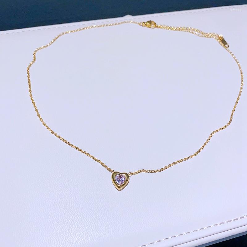 Chains MIGGA 316L Stainless Steel Pink Crystal Heart Pendant Necklace Chain Gold Color Women Gift Accessories
Chains MIGGA 316L Stainless Steel Pink Crystal Heart Pendant Necklace Chain Gold Color Women Gift Accessories