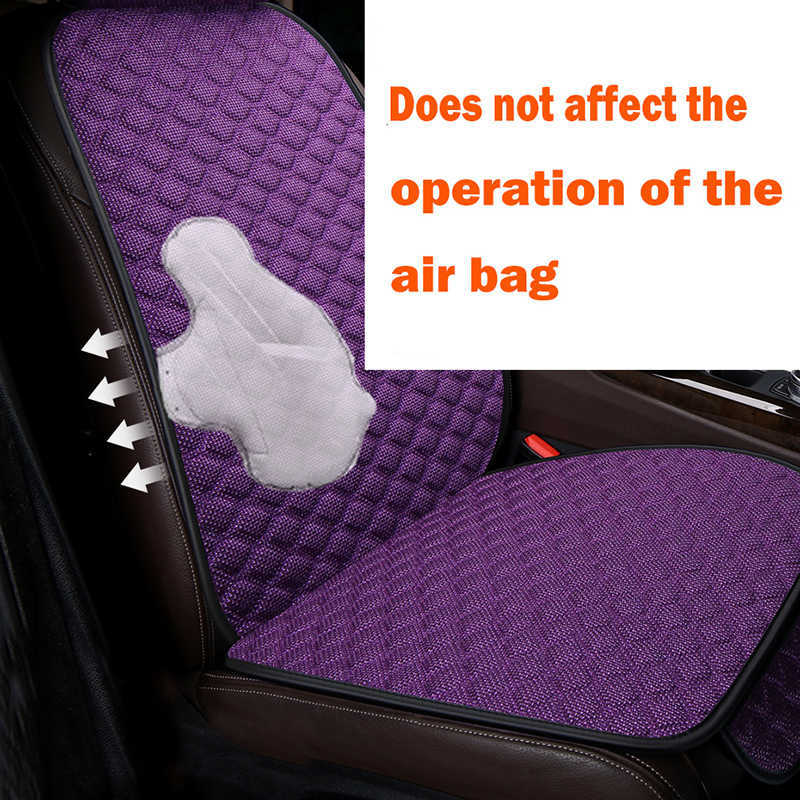 New Summer Car Seat Cover Skidproof Front Rear Backrest Flax Protector Auto Seat Protect Cushion Anti-slip Pad at Car Accessories