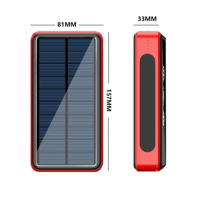 80000mAh Large Capacity Wireless Solar Powerbank Fast Charger with 4USB Mobile Phone External Battery Poverbank for Smartphoones L230712