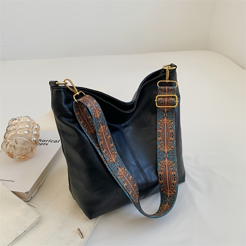Evening Bags IKE MARTI Women Vintage Crossbody Bag Geometric Strap Hobo 2023 Large Capacity Shoulder for Work School Handbag 230711
