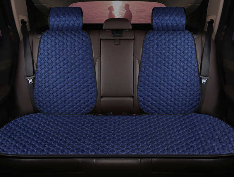New Summer Car Seat Cover Skidproof Front Rear Backrest Flax Protector Auto Seat Protect Cushion Anti-slip Pad at Car Accessories