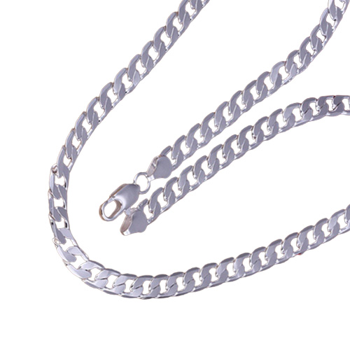 Fine 925 Sterling Silver Figaro Chain Necklace 6MM 16quot24inch Top Quality Fashion Women Men Jewelry XMAS New Arrival