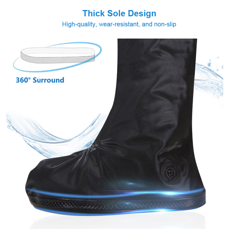 Shoe Parts Accessories Waterproof Reusable Motorcycle Cycling Covers for Rain Boots Overshoes Outdoor Tourist Antislip Shoes Protector Cover 230711