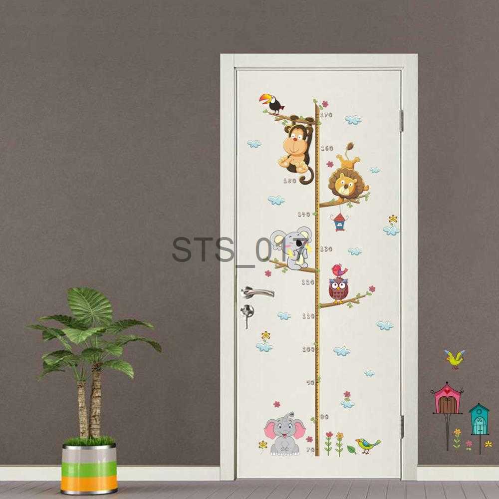 Other Decorative Stickers Cartoon Height Measure Wall Sticker for Kids Rooms Child Growth Ruler Stickers Gauge Growth Chart School Decals Nursery Bedr