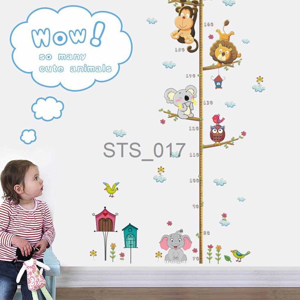 Other Decorative Stickers Cartoon Height Measure Wall Sticker for Kids Rooms Child Growth Ruler Stickers Gauge Growth Chart School Decals Nursery Bedr