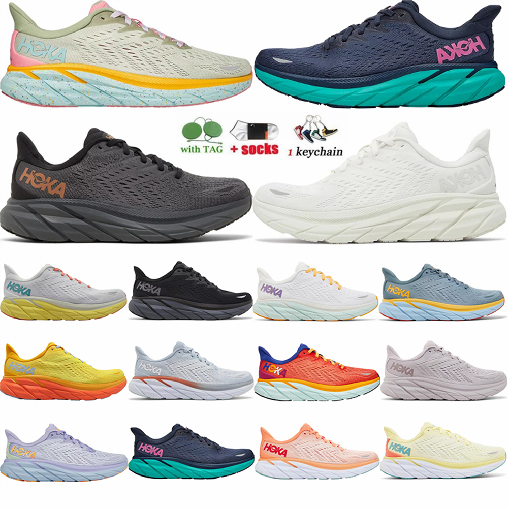 Hokas Clifton 8 9 Athletic Shoe Running Shoes Sneakers Shock Absorbing Road Fashion Mens Womens Top Designer Women Men Hoka Trainers Size 36-45