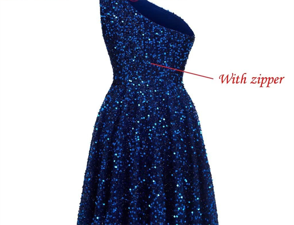 Short Homecoming Dresses One-Shoulder Sequines A-Line Party Gowns Princess Plus Size Mini Birthday Prom Graudation Cocktail Party Gowns 55