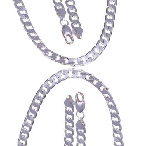Fine 925 Sterling Silver Figaro Chain Necklace 6MM 16quot24inch Top Quality Fashion Women Men Jewelry XMAS New Arrival