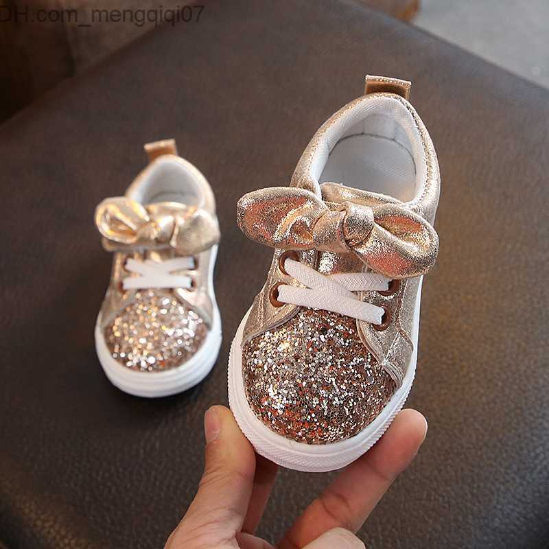 Sneakers Children's shoes girls' sports shoes casual children's shoes sports shoes fashionable and shiny leather baby shoes princess ba