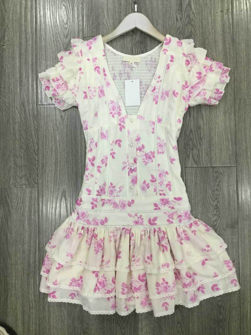 Basic Casual Dresses Bohemian inspired crochet and lace printed cotton mini dress wrap style summer dress cute V-neck short sleeved party dress 230711