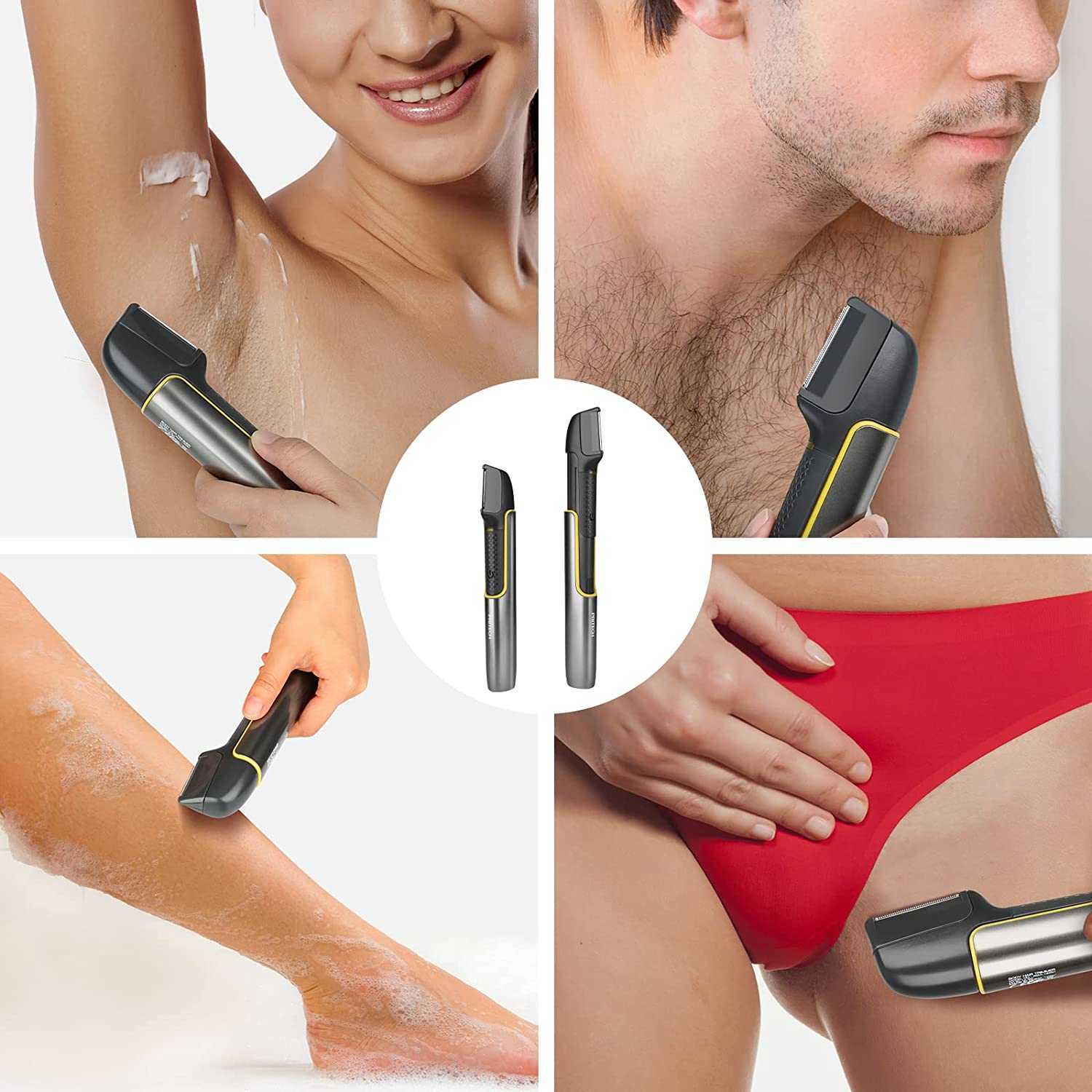 Hair Trimmer Pritech Electric Hair Clipper Groin Body Trimmer Bikini Epilator Rechargeable Pubic Back Body Shaver Razor for Men and Women