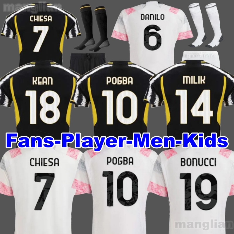 

23 24 VLAHOVIC CHIESA soccer jerseys 2023 2024 MILIK juventus POGBA men kids set BONUCCI football shirts DI MARIA uniform Kostic Fagioli Danilo maglie da calcio, 22/23 away kids+socks