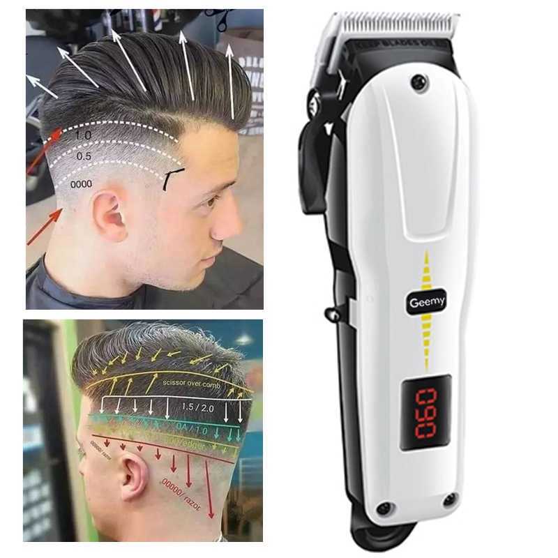 Hair Trimmer Original Geemy cordless electric hair clipper adjustable professional beard hair trimmer for men rechargeable haircut machine
