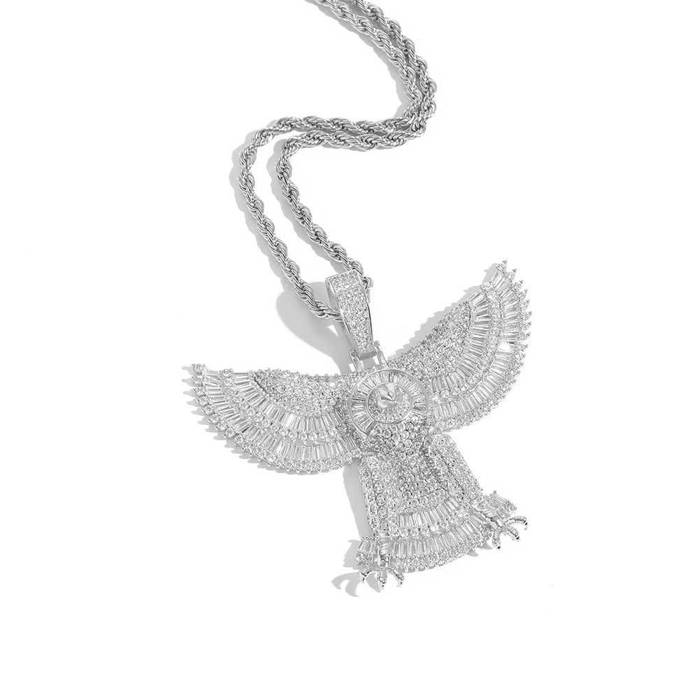 Hip Hop Eagle Pendant Necklace Topbling Ice Out 18k Real Gold Plated Men Jewelry