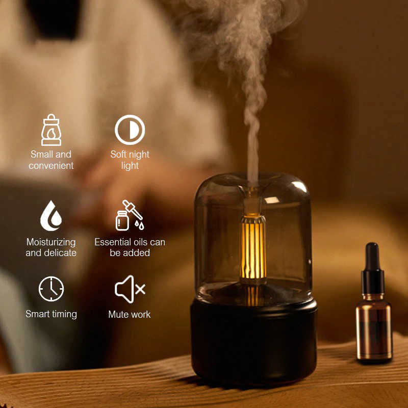 Aromatherapy Wired Air Humidifier Bedroom Mini Mute Ultrasonic Usb Fogger Diffuser Purifier 260ML USB Cool Mist Maker Aroma Machine