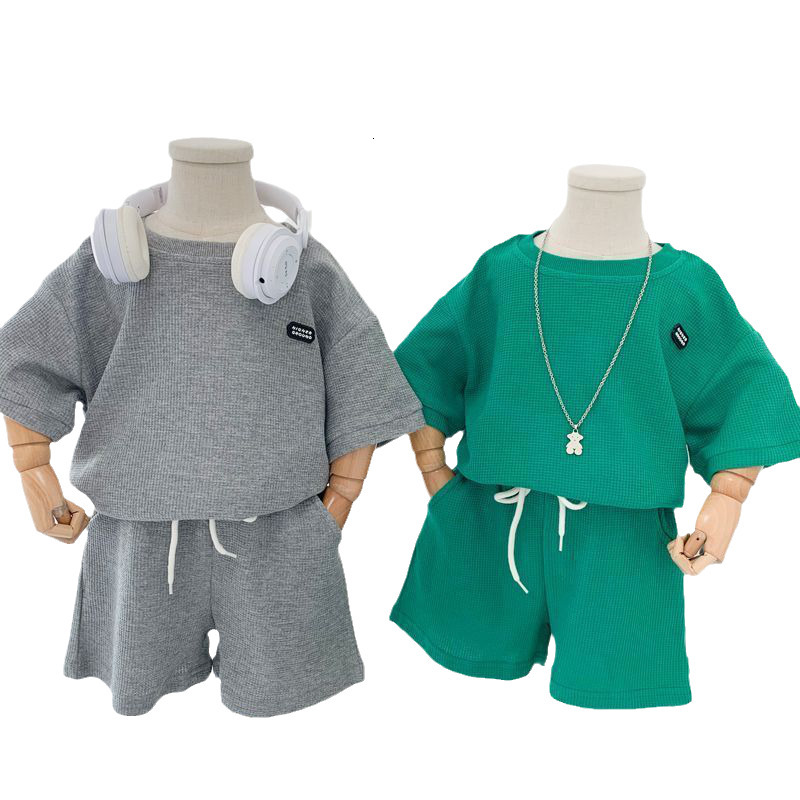 Clothing Sets Summer Baby Boys Clothes Sets Casual Sport Tops Shorts for Boy Set Unisex Toddlers 2 Pieces Kids Baby Outifs Clothing 1-7years 230711