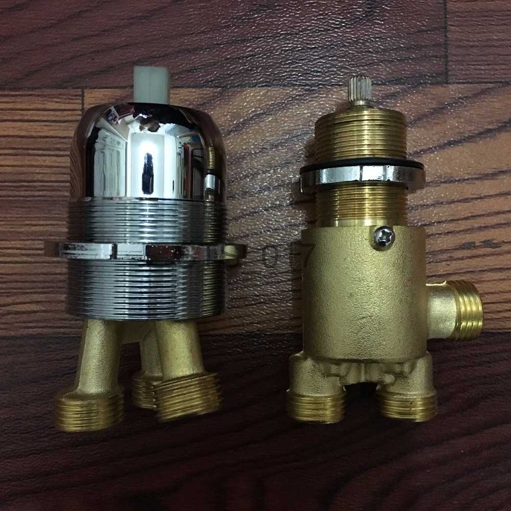 Kitchen Faucets MTTUZK Solid Brass Bathtub Hot and Cold Mixing Faucet Split Mixer 1 in 2 out Switch Bathtub Tap Bathroom Shower Faucet x0712