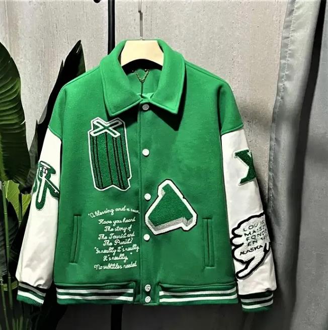 Flocking Leather sleeves Baseball Coat Uniform Fashion Jacket High Quality Single Breasted Warm Jackets Couples Women Men Varsity Coats Men's Designer Clothing
Flocking Leather sleeves Baseball Coat Uniform Fashion Jacket High Quality Single Breasted Warm Jackets Couples Women Men Varsity Coats Men's Designer Clothing