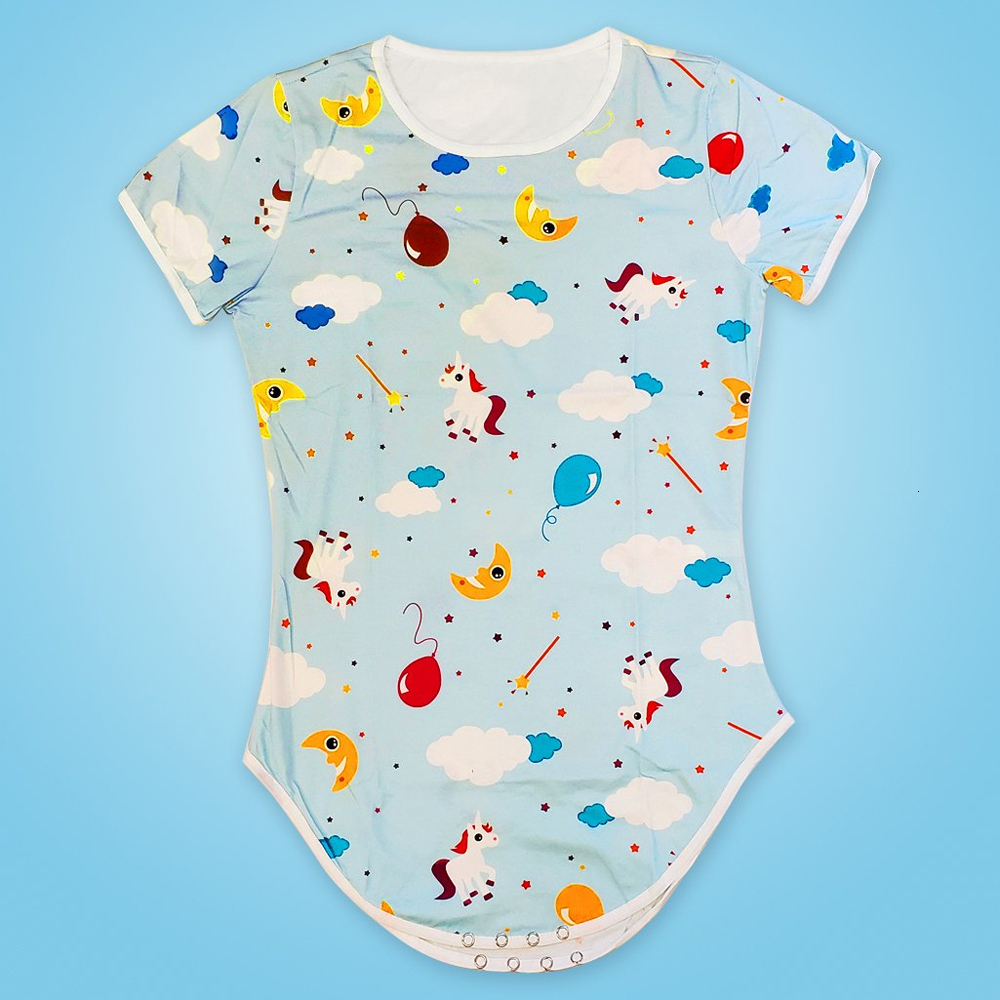 Pajamas DDLG Adult Bodysuit Snap Crotch Romper Onesie For Baby Diaper lover Boys Girl 230711