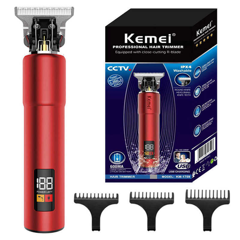 Hair Trimmer WEASTI Original kemei professional hair trimmer for men electric hair clipper beard grooming edge hair cut machine rechargeable