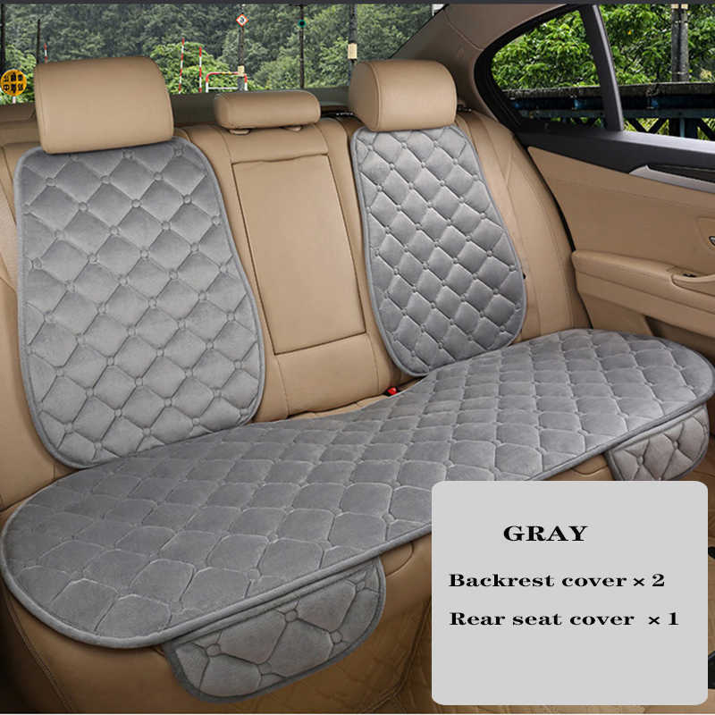 New New Thicken Plush Car Seat Cover Winter Front Rear Back Warm Auto Seat Cushion Protector Cotton Filling Universal Fit Truck SUV