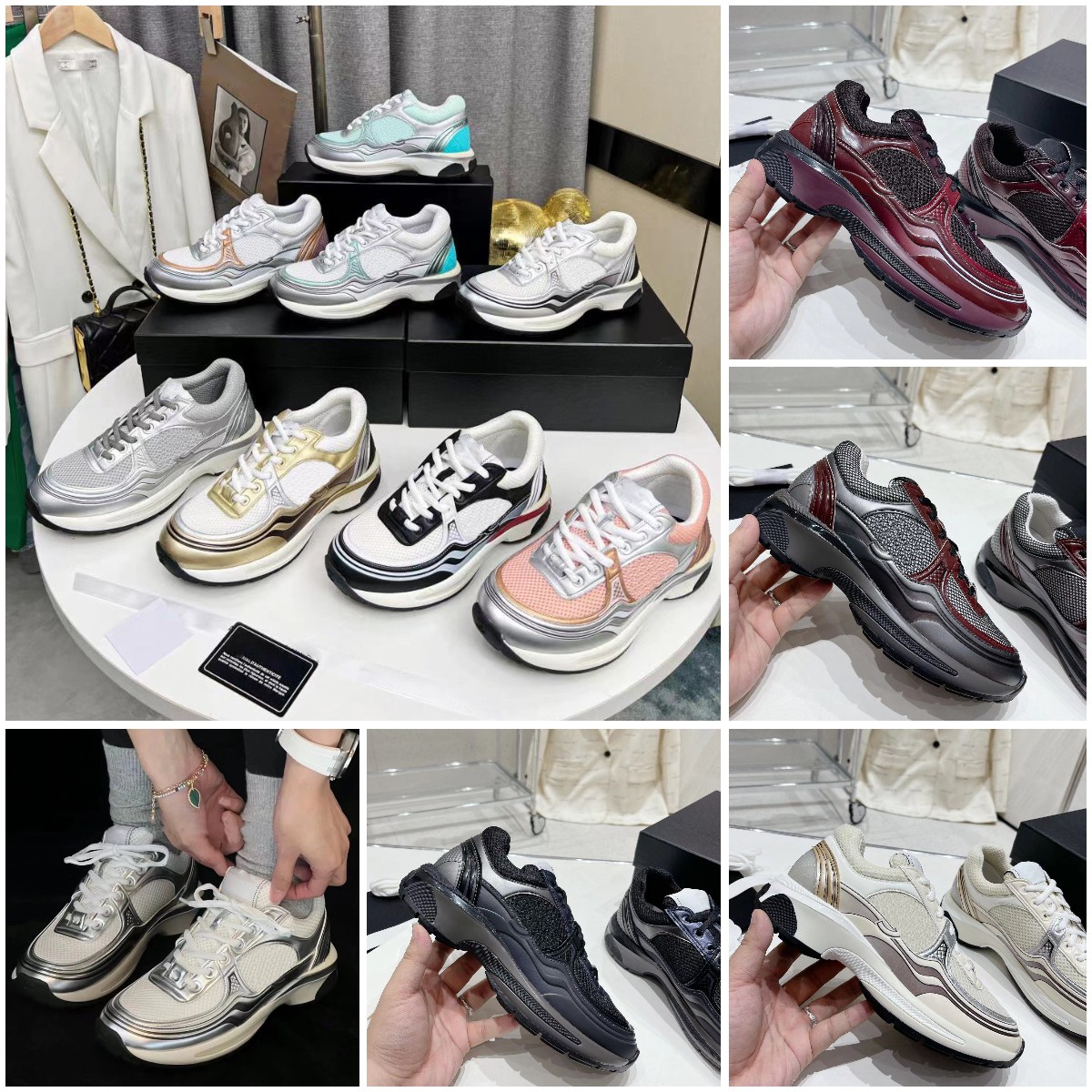 Calfskin Nylon Reflective Sneakers Designer Running Shoes Luxury Women Sports Casual shoes Channel Shoe New CCity Sneaker Woman Trainer sdfsf Fabric Suede Effect, Color11
Calfskin Nylon Reflective Sneakers Designer Running Shoes Luxury Women Sports Casual shoes Channel Shoe New CCity Sneaker Woman Trainer sdfsf Fabric Suede Effect, Color11