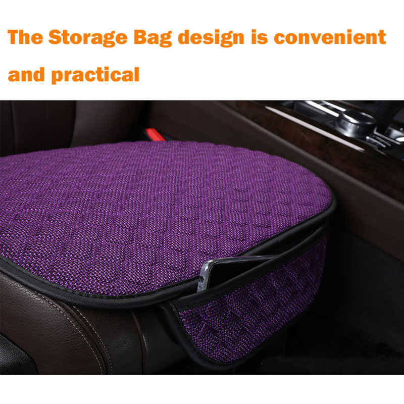 New Summer Car Seat Cover Skidproof Front Rear Backrest Flax Protector Auto Seat Protect Cushion Anti-slip Pad at Car Accessories