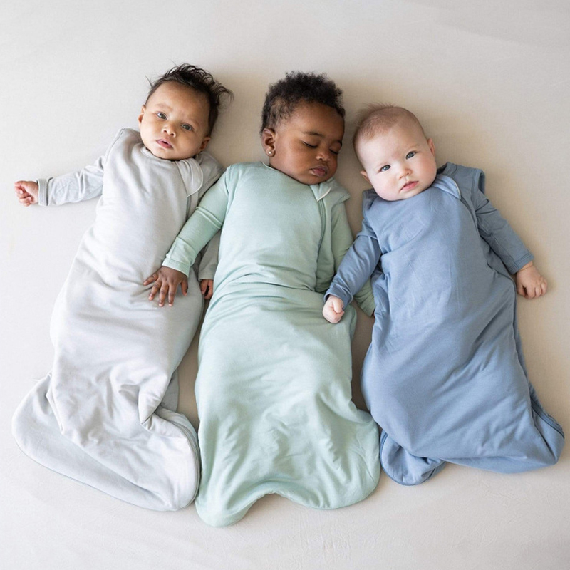 Sleeping Bags Bamboo Fiber Baby Summer Bag Soft Comfortable Zipper Infant born Sleep Sack Sleeveless for Kids 230711