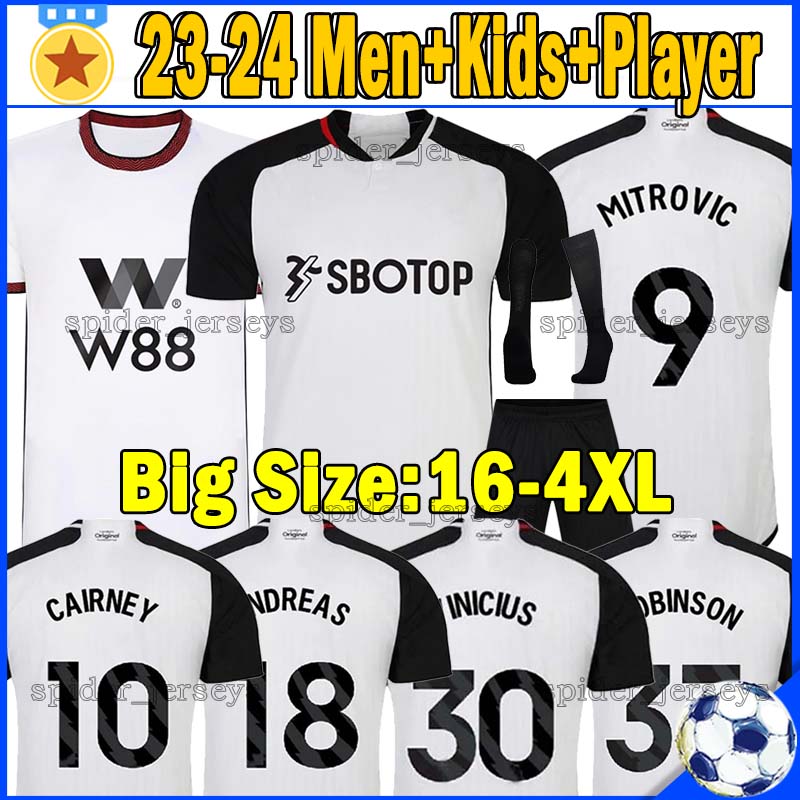 23 24 KEBANO Mitrovic soccer jerseys 2023 2024 WILSON CAIRNEY MUNIZ J. Palhinha ROBINSON Home away Football Shirts The Cottagers Men Uniforms Kids Kits Socks Full Sets, Fulemu 23-24 home with sponsors patch
23 24 KEBANO Mitrovic soccer jerseys 2023 2024 WILSON CAIRNEY MUNIZ J. Palhinha ROBINSON Home away Football Shirts The Cottagers Men Uniforms Kids Kits Socks Full Sets, Fulemu 23-24 home with sponsors patch