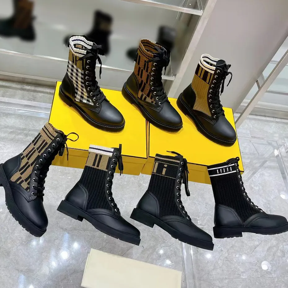 With Box Designer Women Boots Silhouette Ankle Boot martin booties Stretch High Heel Sneaker Winter womens shoes chelsea Motorcycle Riding woman Martin shoes