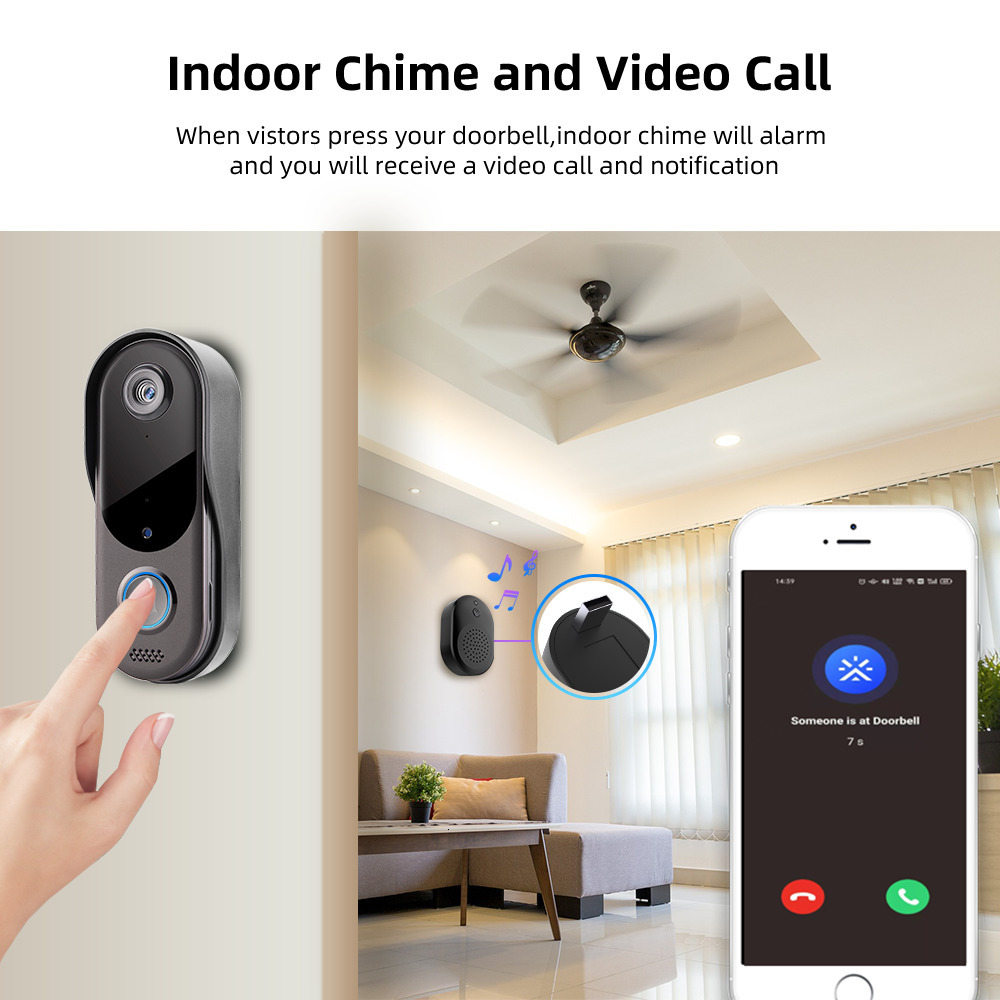 Doorbells Smart Home Security doorbell camera WiFi Video Intercom Door bell Camera Outdoor Wireless Doorbell 2 Way Audio Night Vision 230712