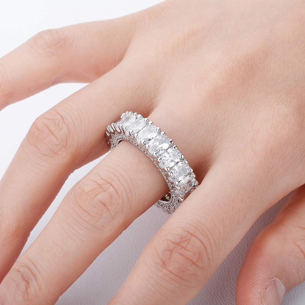 Wedding Rings TOPGRILLZ Womens Ring Full Iced Out Micro Pave Cubic Zirconia Simple Rings Wedding Rings Hip Hop Jewelry For Gift 230713