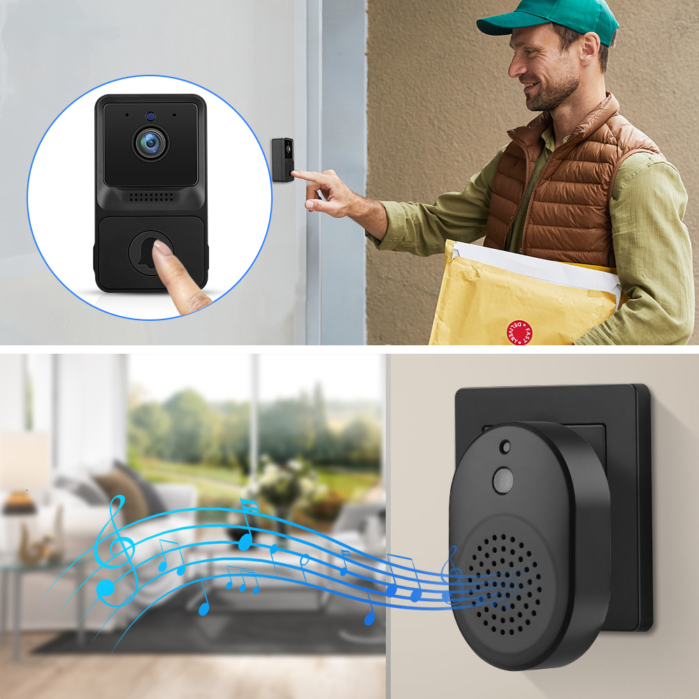 Doorbells Elecpow Mini Wireless WiFi Video Doorbell Camera Smart Home Door Bell Kits with Cloud Storage Night Vision Security 230712