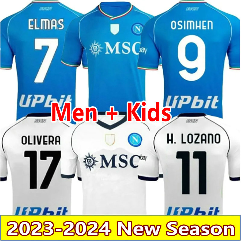 

OSIMHEN 23 24 Napoli soccer jerseys 2024 Naples ELMAS LOBOTKA football shirt KVARATSKHELIA LOZANO Maradona SIMEONE DEMME MINJAE DI LORENZO men kids maillots de foot, 22-23 3rd