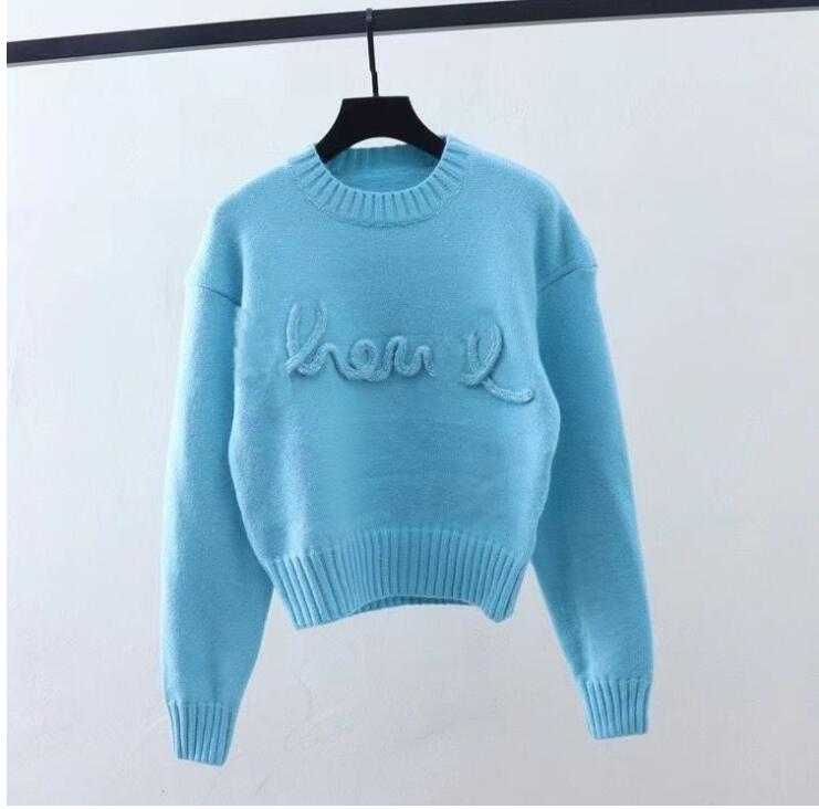 Women Designers Sweaters Knitwear Crow Neck sweater Pullover Letter Long Sleeve Clothing Oversized Coat